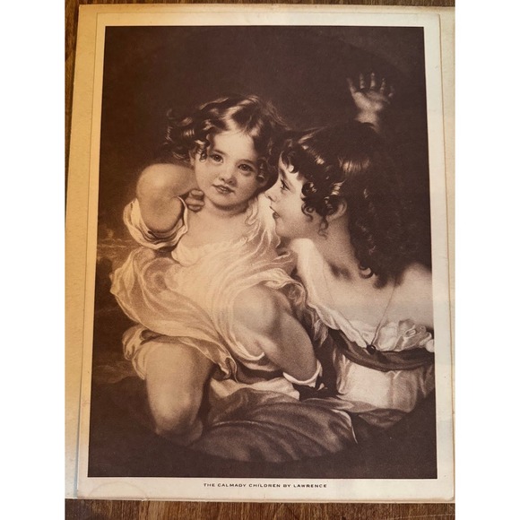 Other - The Calmady Children By Lawrence Vtg 1913 Print Cardboard Frame Backing Children
